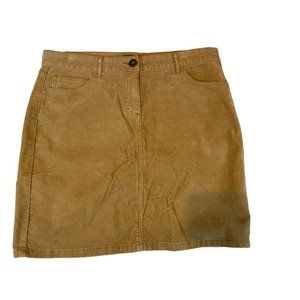 Lord & Taylor Womens Corduroy Pencil Skirt Flat Front Pockets Brown Size 10